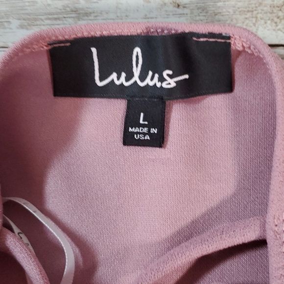 NWT NEW Lulu's Faux Wrap‎ Forever Your Girl Mauve Pink Bodycon Dress Size Large - Picture 8 of 8